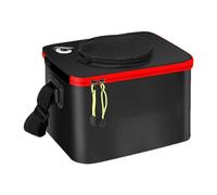 Weppduk Portable Fishing Bucket, Fishing Bucket, Live Bait Bucket with Aerator, Foldable EVA Fish Container, Portable Water Resistant with Ventilation Pump for Outdoor Travel and Hiking