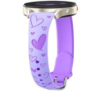 Wepro 20mm Slim Thin Engraved Band for Samsung Galaxy Watch 7 6 5 4 Band FE Active 2 40mm 44mm for Samsung Watch 6 4 Classic 43mm 47mm 42mm 46mm 5 Pro 45mm for Women Slim Heart Silicone Strap Lavender