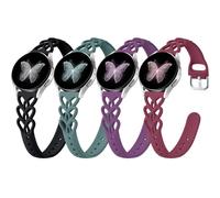 Wepro 20mm Thin Silicone Bands for Samsung Galaxy Watch 4 Band 6 5 FE 40mm 44mm Women for Galaxy Watch 6 Classic 4 43mm 47mm 42mm 46mm 5 Pro 45mm 3 41mm Active 2 Slim Cute Heart Lace Breathable Strap