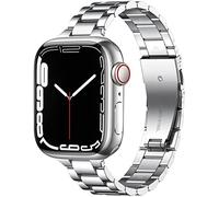Wepro Bands Compatible with Apple Watch 40mm 38mm 41mm for Women/Men, Slim Metal Replacement Strap for Apple Watch SE & iWatch Series 8 7 6 5 4 3 2 1, Silver