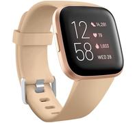 Wepro Compatible With Fitbit Versa/Versa 2/Versa Lite - Smooth Silicone Classic Replacement Wristband Strap, Small Milktea