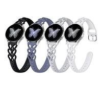 Wepro Cute Slim Thin Band for Samsung Galaxy Watch 7 Band 20mm Women 6 5 4 FE 40mm 44mm 6 4 Classic 43mm 47mm 42mm 46mm 5 Pro 45mm 3 41mm Active 2 Braided Sport Strap Heart Lace Silicone Breathable