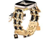 Wepro Elegant Straps Compatible with Apple Watch Straps 44mm 45mm 46mm 42mm(Series 3/2/1), Adjustable Chain Link Strap with Luxury Replacement Accessories for iWatch Bands Series 10 9 8 7 6 5 4 3 SE