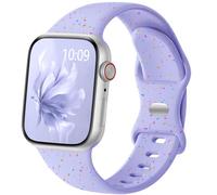 Wepro for Apple Watch Bands for Women 41mm 40mm 38mm 42mm for iWatch Bands Series 10 9 8 7 6 5 4 3 2 1 Men Silicone Sport Band Waterproof Breathable Recycled Colorful Flake Lavender Purple
