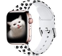 Wepro Replacement Strap Compatible with Apple Watch Strap 45mm 44mm 42mm 46mm 49mm, Pattern Printed Soft Silicone Wrist Bands for Apple Watch SE/Ultra/Ultra 2/iWatch Series 10/9/8/7/6/5/4/3/2/1, Paw