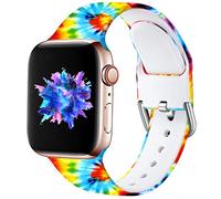 Wepro Replacement Strap Compatible with Apple Watch Strap 45mm 44mm 42mm 46mm 49mm, Pattern Printed Soft Silicone Wrist Bands for Apple Watch SE/Ultra/Ultra 2/iWatch Series 10/9/8/7/6/5/4/3, ColorDye