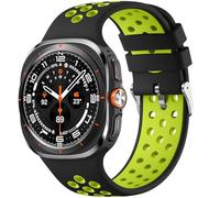 Wepro Silicone Sport Band Only for Galaxy Watch 7 Ultra Bands 47mm, Breathable Band with Air Holes for Samsung Galaxy Watch Ultra Band, Waterproof Sweatproof Silicone Strap for Men Women, Black/Green