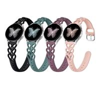 Wepro Slim Thin Braided Band for Samsung Watch 7 Bands for Galaxy Watch 4 Band 6 5 FE 40mm 44mm Women 6 4 Classic 43mm 47mm 42mm 46mm 5 Pro 45mm 3 41mm Active 2 20mm Watch Band Silicone Cute Heart