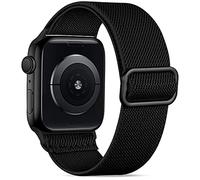 Wepro Strap Compatible with Apple Watch 40mm 38mm 41mm 42mm for Women/Men, Stretchy Adjustable Nylon Stylish Replacement Strap for Apple Watch SE/Ultra/iWatch Series 10 9 8 7 6 5 4 3 2 1, Black-N