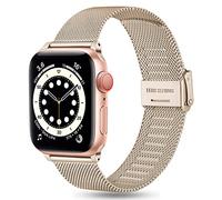 Wepro Straps Compatible with Apple Watch Strap 41mm 40mm 38mm 42mm for Women/Men, Classic Mesh Business Metal Replacment Strap for Apple Watch SE/Ultra/Ultra 2/Series 9 8 7 6 5 4 3 2 1, LightGold