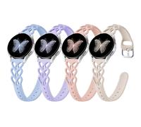 Wepro Thin 20mm Silicone Watch Bands for Samsung Galaxy Watch Band 7 6 5 4 FE 40mm 44mm 6 4 Classic 43mm 47mm 42mm 46mm 5 Pro 45mm 3 41mm Active 2 Women Slim Cute Heart Breathable Replacement Strap