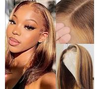 Wepwcod Bob Wigs Human Hair Glueless 13x4 HD Lace Closure Glueless Human Hair 180% Density Short Straight Wig for Black Women (STW Bob Wig-4/30, 10 Inch)