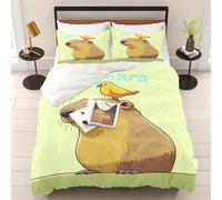 WEQEER Capybara Bed Linen 135 x 200 cm, Funny Capybara Duvet Cover, Cute Animals Bedding Set, Soft Cosy Duvet Cover for Children, Adults (5, Single 135 x 200 cm)