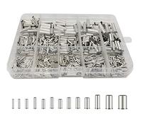 WeqeYent 1000 Pcs 16mm² - 0.5mm² Wire Ferrules Kit 6-22 AWG Wire, Non Insulated Ferrule Pin Cord End Terminal 13 Types with Box for DIY Electrical Project Crimp Terminals Kit