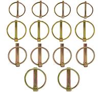 WeqeYent 14pcs M4.5/M6/M8/M10 Round Safety Retaining Pins Lynch Pin Assortment Kit Heavy Duty Trailer Lock Pin Fastener 3PT Hitch Clips for Farm Trailers Wagons Lawn Garden