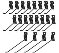 WeqeYent 20 Pcs (50/100/150mm) Black Pegboard Hook for Slat Wall, Heavy Duty Shelf Brackets Hanging Hook for Tool Display Garage Retail Store