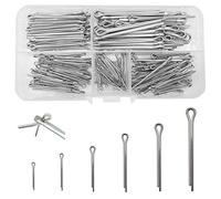 Weqeyent 220 Pcs 6 Sizes Stainless Steel Split Cotter Pins Assortment | Split Pins Assorted Clip Key Fastener Fitting Set for Automotive, Mechanics, Garage, Trucks（M4/M3/M2.5/M2/M1.5/M1）