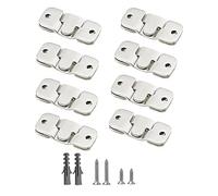 WeqeYent 8 Pairs(16 Pcs) Flush Mount Bracket Concealed Mount Bracket Interlocking Hang Buckle Stainless Steel Photo Frame Hook Hardware Hanging for Pictures Mirrors Frames Furniture Connector(44MM)