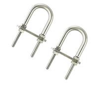 WeqeYent U Bolts M8x100 mm 2 Pcs, 304 Stainless Steel Round Bend U-Bolts with Plates Nuts, U Bolt Accessories, U Shape Bolts, U Brackets