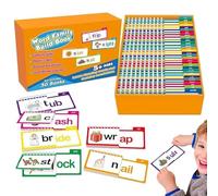 Weqizuerqi 25x17cm Sight Words Flash Card Word Family Flash Cards Read And Rhyme Book Vocabulary Flash Cards To Build Vocabulary Reading Fluency For toddler And Preschoolers