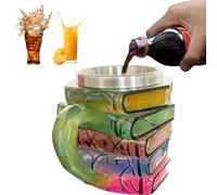 Weqizuerqi 3D Painted Books Coffee Mug | Handmade Coffee Mug, Large Volume Mug for Hot and Cold Drinks such as Latte Tea Beer Cappuccino