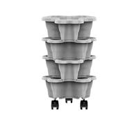 Weqizuerqi 4 Tier Stackable Strawberry Planter With Movable Wheels 25x12.8x10cm Vertical Vegetable Pots For Herbs Flowers Vegetables Space Saving Planter Strawberry Tower For Patio Balcony Garden