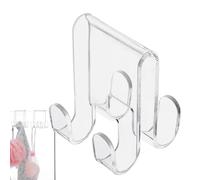 Weqizuerqi 8 x 4.1 x 4.9 cm hooks for shower wall, double hooks for glass shower screen, acrylic shower hooks, over glass door, transparent towel and washcloth, clothes hooks for hanging in the shower