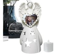 Weqizuerqi Angel Figurines Candle Holder, Angel Tea Light Holder - Resin Angel Candle Holder Desk - Angel Picture Frame Candle Holder for Compassion for Loss of Mum, Dad, Grief, Funeral