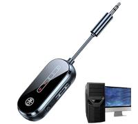 Weqizuerqi Audio Transmitter - Wireless Car Adapter, 2-in-1 Digital Audio Converter with 3.5 mm Digital Screen for Guitar, Headset, Computers, Trucks, Smartphones, Car and Tablets