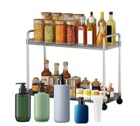 Weqizuerqi Bathroom Vanity Organizer | 2 Tier Oil Bottle Holder | Space Saving Vanity Organizer for Makeup Desk Under Sink Dressing Kitchen