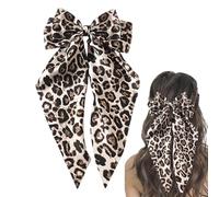 Weqizuerqi Bowknot Hair Clip,Hair Bowknot Leopard Print Barrettes Clip - Soft Big Bowknot Hair Holder Barrettes for Women Girls Braids, Ponytails