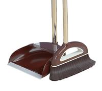 Weqizuerqi Broom and Dustpan Set, Premium Standing Dustpan & Brush Set, PP+Stainless Steel Dust Pans and Long Handle Brooms, with Comb Shaped Filter, for Indoor Outdoor Home Kitchen Lobby