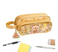 Weqizuerqi Cute Pencil Case | Animal Pencil Case Large Case for Pens - 3-Layer Pen Storage School Supplies for Children Students Teaching, brown, see description, See description