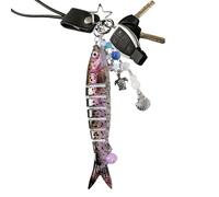 Weqizuerqi Fish Key Ring Decoration - Fishing Keychain with Bait Shape Design | Collectable Animal Accessory, for Adults for Birthday, Mother's Day, Father's Day and as a, b, Siehe