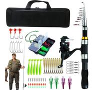 Weqizuerqi Fishing Rod Set Fishing Rod & Reel Combos Telescopic Fishing Rod And Reel Combo Set For Travel Surf Saltwater Freshwater Boys Girls Beginner