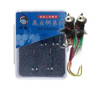 Weqizuerqi Fly Bait for Fishing - Trout Jigs Bait with Hooks, Pack of 5 Fishing Accessories for Freshwater, Rivers, Lakes and Streams in Overcast Weather in the Early Morning Hours for Practice and