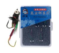 Weqizuerqi Fly Fishing Bait - Trout Jigs Bait with Hooks - Pack of 5 Fishing Accessories for Freshwater, Rivers, Lakes and Streams in Overcast Weather in the Early Morning Hours for Practice and for