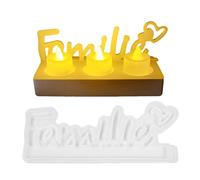 Weqizuerqi German Word Shape Silicone Casting Tools for German Family Words Inspirational Letter Shape Elegant Smooth Craft Gift Idea for Mother's Day Birthday Children's Day Holidays