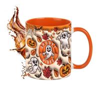 Weqizuerqi Halloween Coffee Mug - 350 ml Scary Mug - Ceramic Mug for On the Go Home Autumn Halloween Christmas