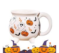 Weqizuerqi Halloween Mugs | Ceramic Mug, Terrible Trick Gold Treat Decor for Kitchen, Dining Room, Office, Hotel, Apartment