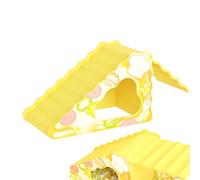 Weqizuerqi Hamster House Cheese Shape, Hamster Hiding House - 2-in-1 Climbing Ramp with Non-Slip as a Playhouse for Movement Activity Foraging and Exploration Fun