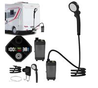 Weqizuerqi Portable Shower, Rechargeable Outdoor Shower with LED Display, Waterproof Outdoor Shower with 3 Spray Modes for Hiking and Pet Bath