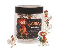 Weqizuerqi Positive Affirmations Jar | Funny Motivating Office Decor with Chicken, Positive Affirmations and Support Jar Box, Gift for Friends Colleagues Teens Girls Boys