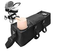 Weqizuerqi Pram Bag, Back Seat and Pram , with Insulated Cup Holders and Attachment Strap for Nappies, Water Bottle on the Go