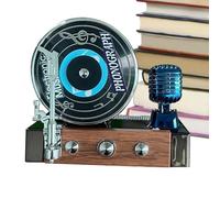 Weqizuerqi Record Player Car Air Freshener, Record Player Air Freshener Vent Clips Solar Powered 360 Degree Rotation Aromatherapy Fragrance for Interior Decoration