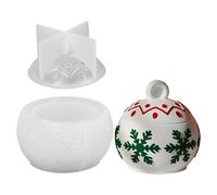 Weqizuerqi Resin Pot Molds with Lid, Christmas Candy Mould Snowflake Design, Reusable Candle Holder Making Jewelry Box Home Presentation