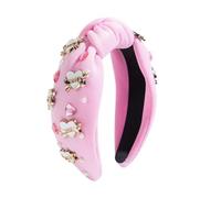 Weqizuerqi Rhinestone Knotted Headband, Valentine's Day Headband for Her, Wide Headband with Rhinestones at the Top, Fashion Accessory, Hair Band for Girlfriend, Wife