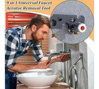 Weqizuerqi Sink Aerator Removal Tool 9-in-1 - Stainless Steel Kitchen Faucet Aerator Wrench - for Plumbers Janitors Facility Managers Homeowners Washbasin Shower Sprayer