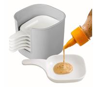 Weqizuerqi Soy Sauce Bowl, Pack of 6 Dip Sauces Plates with Handle, Dipping Plate, Ketchup Bowls with Holder for Kitchen, Restaurant, Dining Table, Family Parties, Picnics, Barbecues