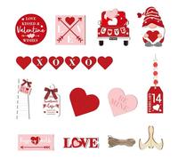 Weqizuerqi Tiered Tray Decoration - Desktop Heart Gnome Decorative Signs | Rustic Valentine's Day Decoration for Tier Tiles - Living Room Kitchen Dining Table Christmas Decoration Winter Holidays